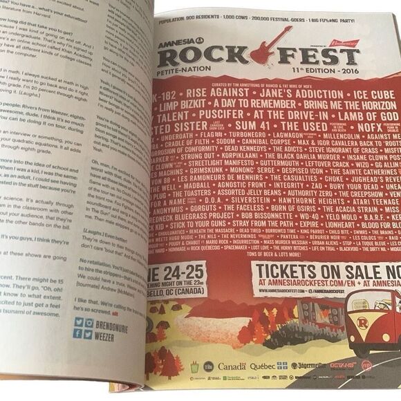 Pre Owned Alternative Press AP June 2016 Issue #335.2 Weezer Panic PTV SWS TWY - Picture 6 of 7